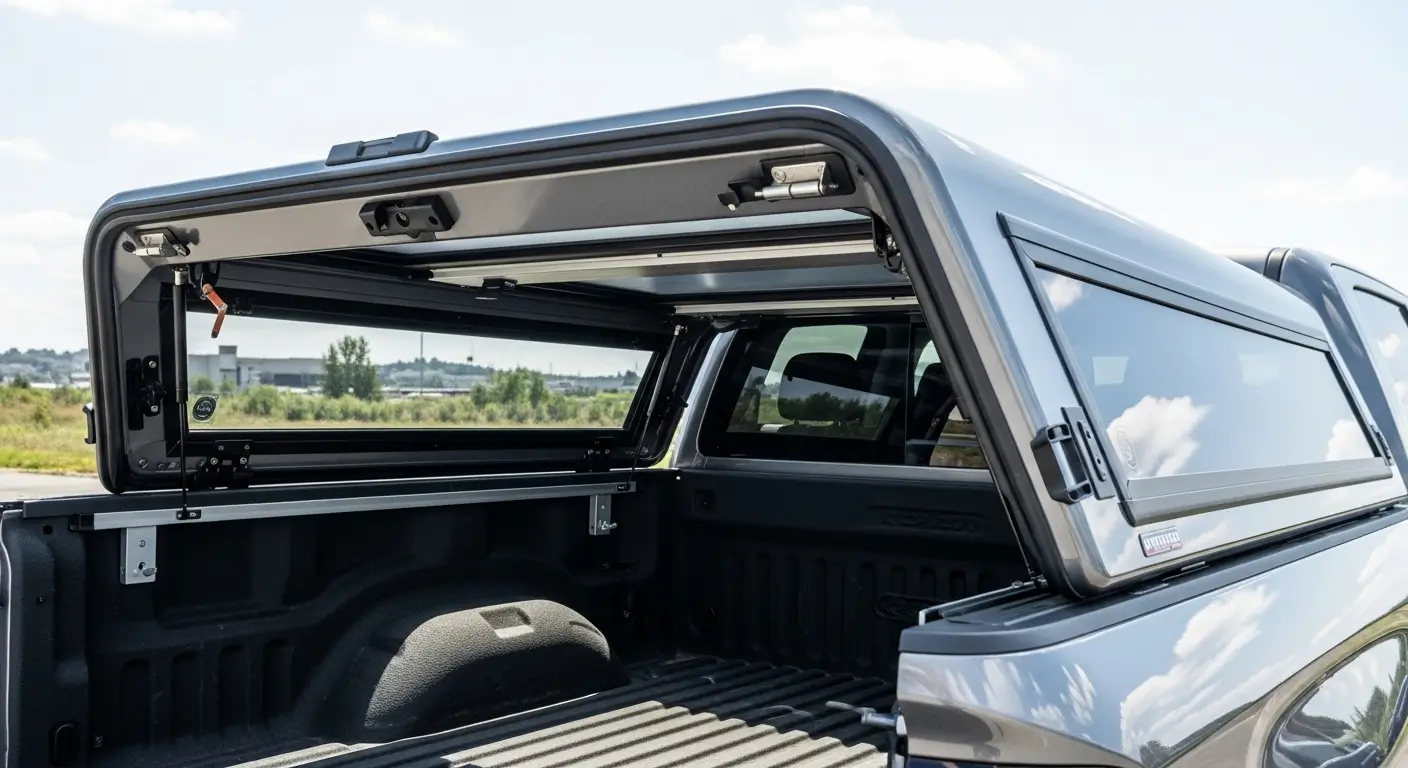 Hinged Tonneau Cover open